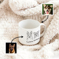 Personalizada Línea de Arte Estilo 1-3 Retratos de Mascotas 12 oz Taza de café de cerámica con nombre Hogar Oficina Drinkware Regalo de cumpleaños para el amante del animal doméstico