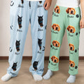 Pantalones de pijama personalizados con foto de mascota estampado multicolor y nombre regalo de cumpleaños para amantes de las mascotas y la familia