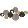 Metal Wall Art, Modern Hanging Wall Art Decor with Unique Multi-Disc Design, Horizontal or Vertical Metal Hanging Decoration for Living Room Bedroom Dining Room