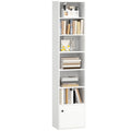 7-Tier Bookcase with Adjustable Shelves & Cabinet for Home Office, White