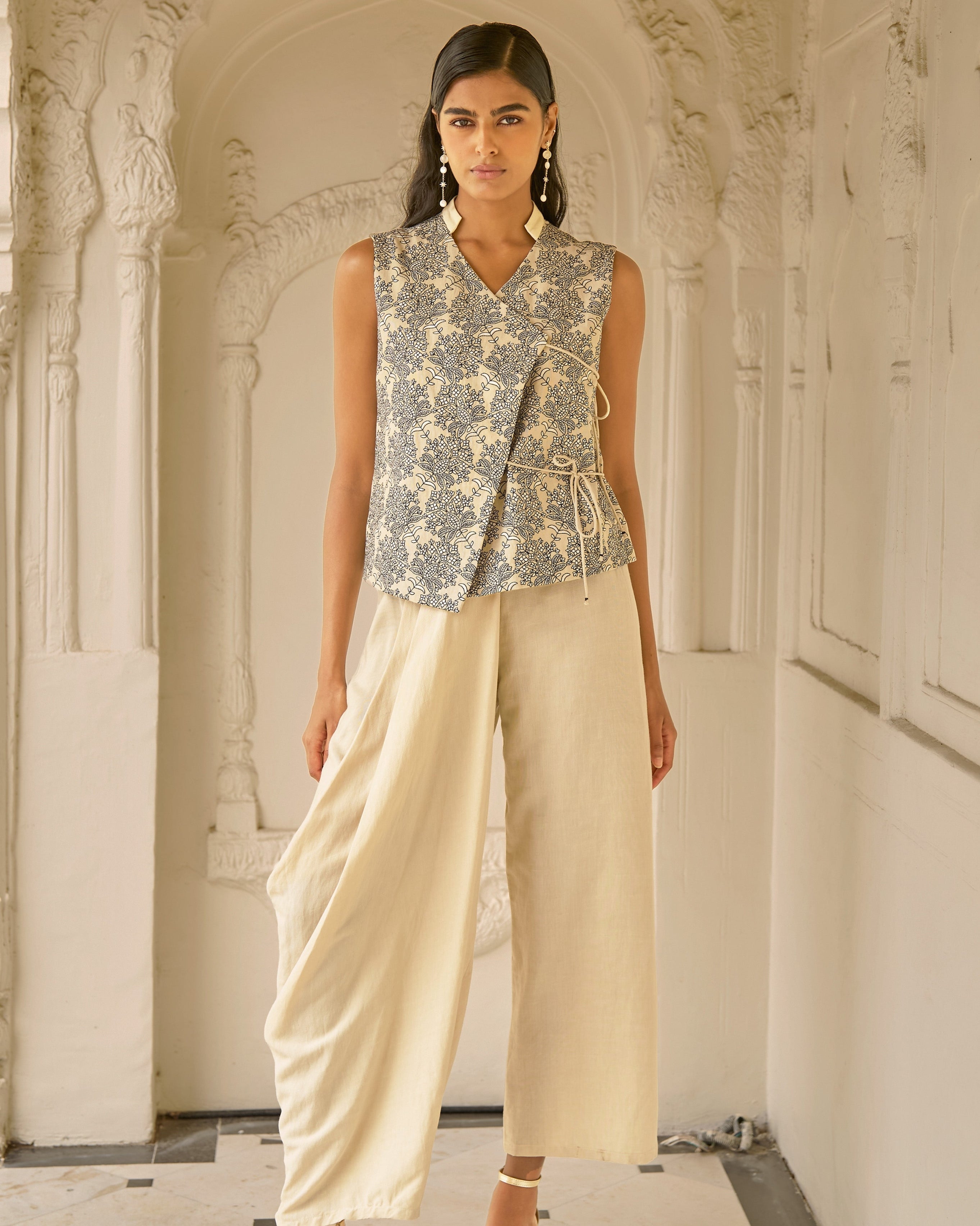 Linen Embroidered Waistcoat Set By KYNAH, Luxury Indian Fashion & Bridal Wear