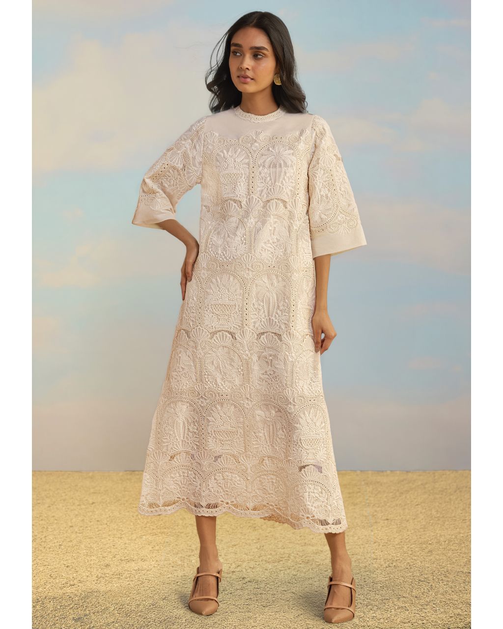 Cutwork Embroidered Scalloped Maxi By KYNAH, Luxury Indian Fashion & Bridal Wear