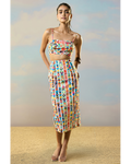 Ikat Stripe Back Tie Bandeau & Skirt Set By KYNAH, Luxury Indian Fashion & Bridal Wear