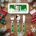 Juego de cubiertos de 3 piezas de cuchara, tenedor y cuchillo para niños, con nombre, de uso diario y regalo de Navidad para niños.