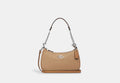 COACH® Women's Bolso De Hombro Teri Con Bloques De Color en Beige | Cuir