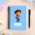 Cuaderno de espiral A5 personalizado con el nombre del niño, la niña y los dibujos animados, con 120 páginas rayadas Regalo de vuelta al cole para niños