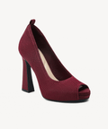 PowerWalk Peep-toe Heeled Pump - Burgundy / US 11 | EU 42.5 | UK 9
