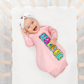 Bata de Bebé Personalizada Paisley Doodle Letter 100% Algodón Suave con Nombre Baby Shower Birthday Gift for Baby Infant
