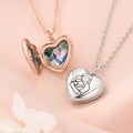 Personalizado Línea Simple Foto de Familia Collar Relicario en Forma de Corazón Joyería Delicada Cumpleaños Día de la Madre Regalo para Mamá Familia