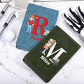Caricatura personalizada del carro de golf de cuero de PU Golf Scorecard Holder con nombre y lápiz Loop Golf Accesorios Regalo de cumpleaños para los amantes del golf