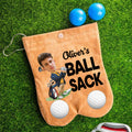 Bolsa de pelotas de golf personalizada con 2 pelotas de golf y foto de cara de personaje de dibujos animados Accesorio de golf Regalo de cumpleaños para hombre Jugador de golf