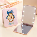 Marco de fotos de princesa personalizado Espejo de maquillaje de bolsillo con nombre y espejo LED Esenciales de viaje Regalo de cumpleaños para mujer