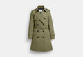 COACH® Women's Gabardina mediana en Verde, Talla Mediano | Autre