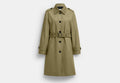 COACH® Women's Gabardina con ribetes de firma en Verde, Talla Mediano | Coton