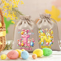 Conejito de Pascua de dibujos animados personalizado Bolsa de regalo de caramelos con inicial y nombre Fiesta de Pascua Regalo para niños Niñas