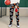 Personalizado Multicolor Bola Deportes Cartoon Personaje Deportes Pantalones de chándal con nombre y número Día del Juego Cumpleaños Regalo para Hombres Mujeres