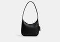 COACH® Women's Bolso Curvado Con Cremallera en Negro | Cuir