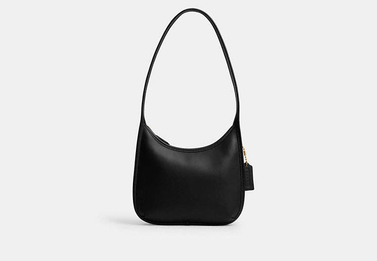 COACH® Women's Bolso Curvado Con Cremallera en Negro | Cuir