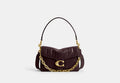 COACH® Women's Bolso De Hombro Tabby Con Cadena Y Acolchado en Morado | Cuir