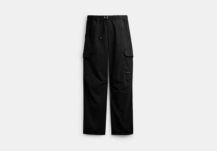 COACH® Men's Pantalones Prácticos De Nailon en Negro, Talla Mediano | Coton