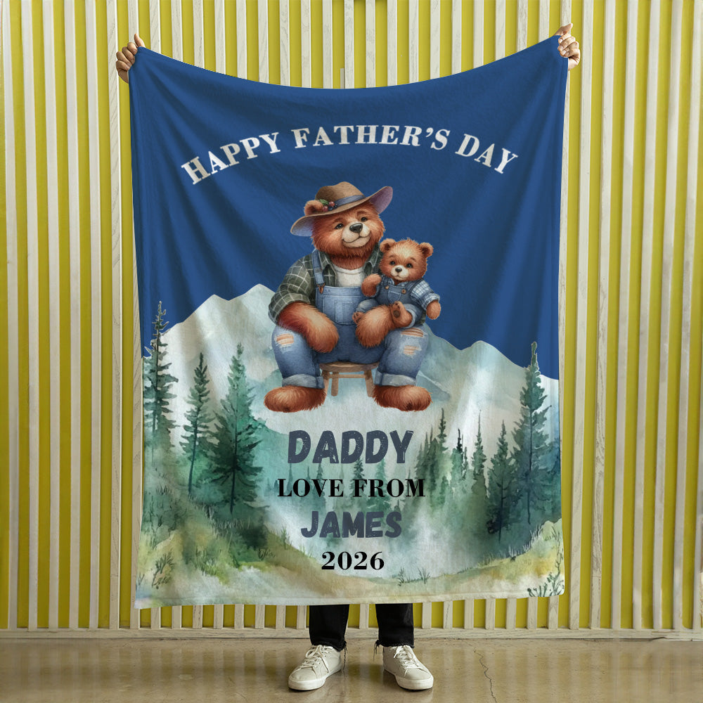 Manta personalizada con nombres y texto para el Día del Padre Regalo de cumpleaños para el abuelo Papá