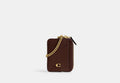 COACH® Women's Tarjetero básico con cadena en Castaño | Cuir