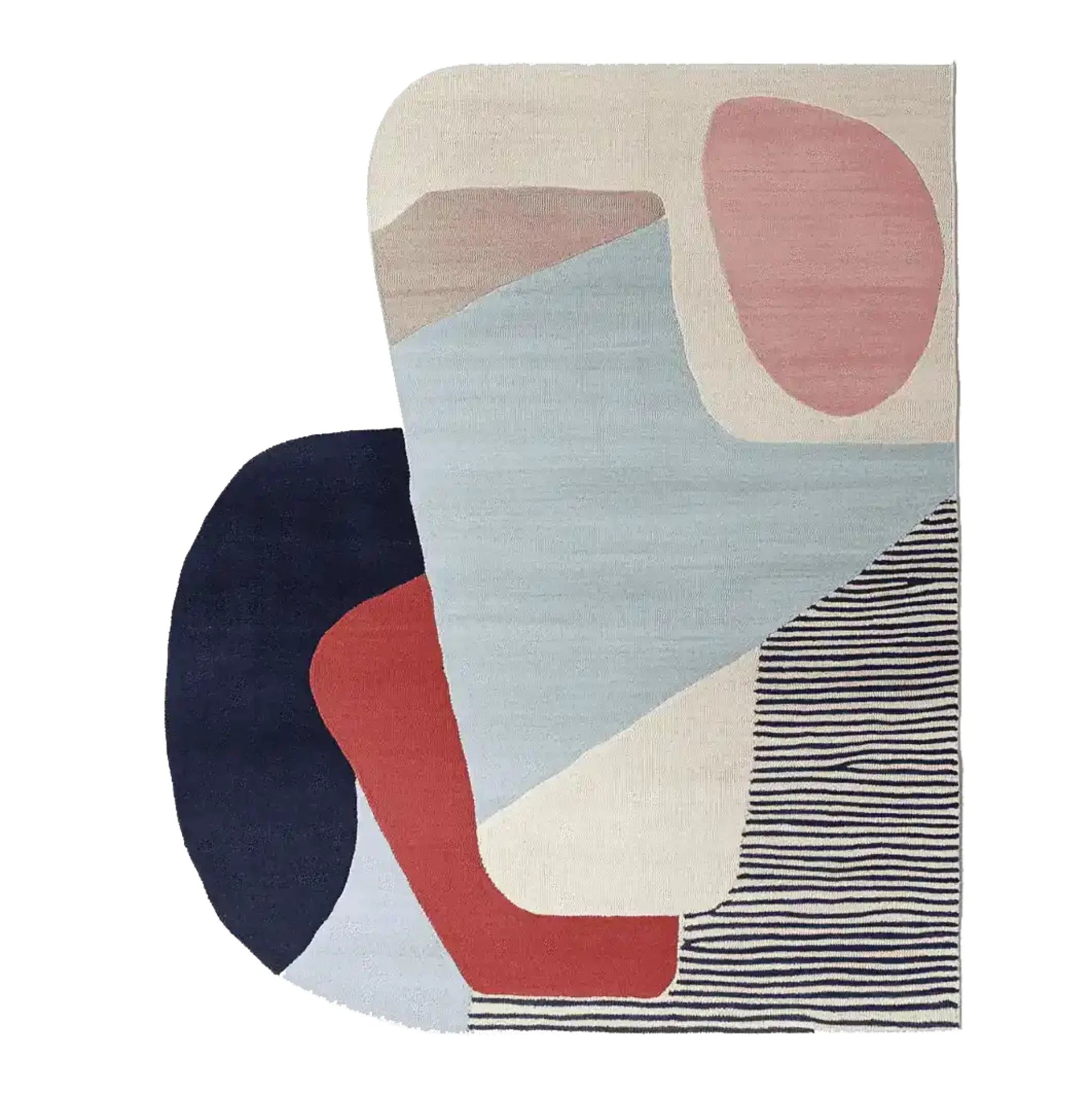 Calm Curve Composition Hand Tufted Rug