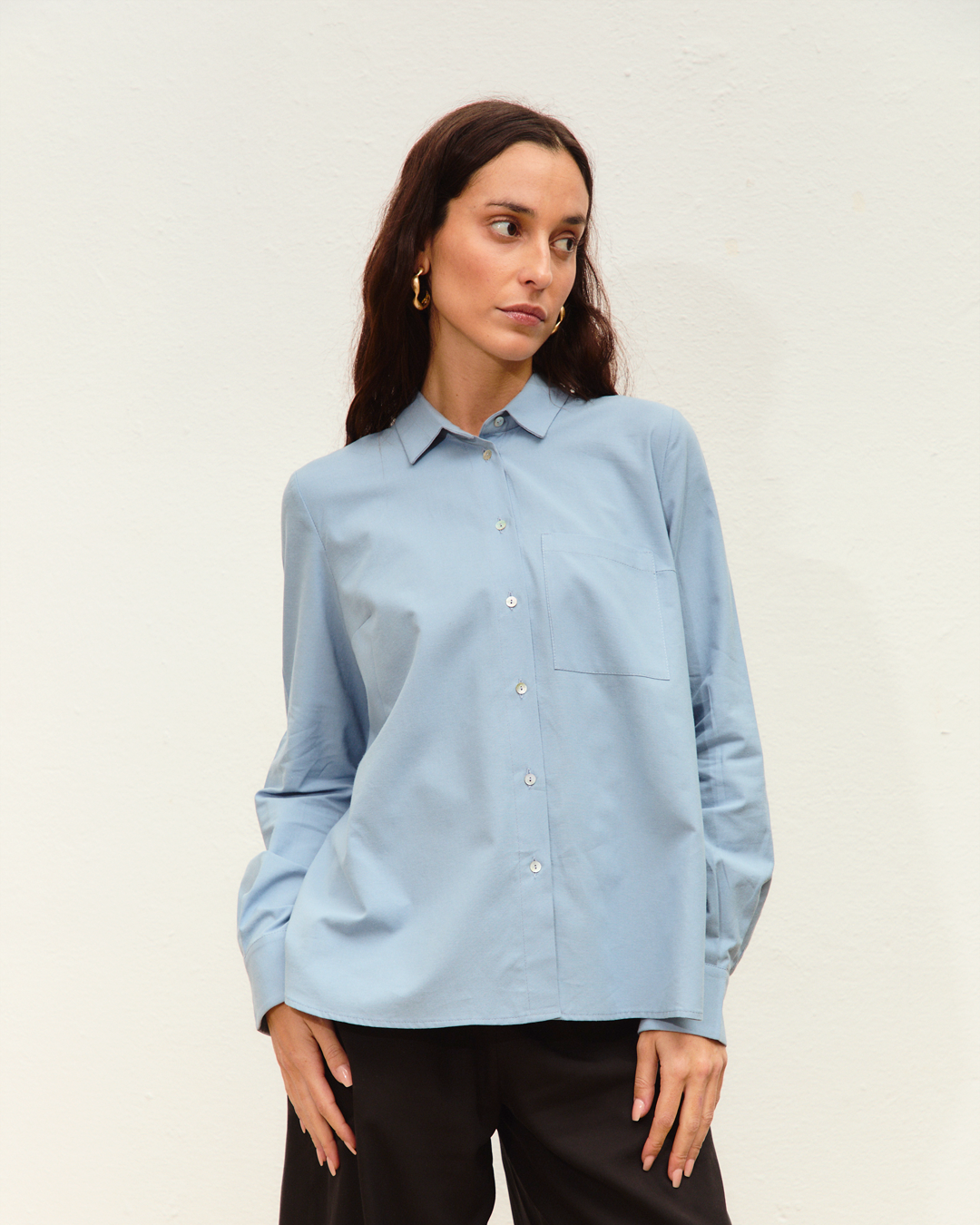 camisa nova large celeste ◎