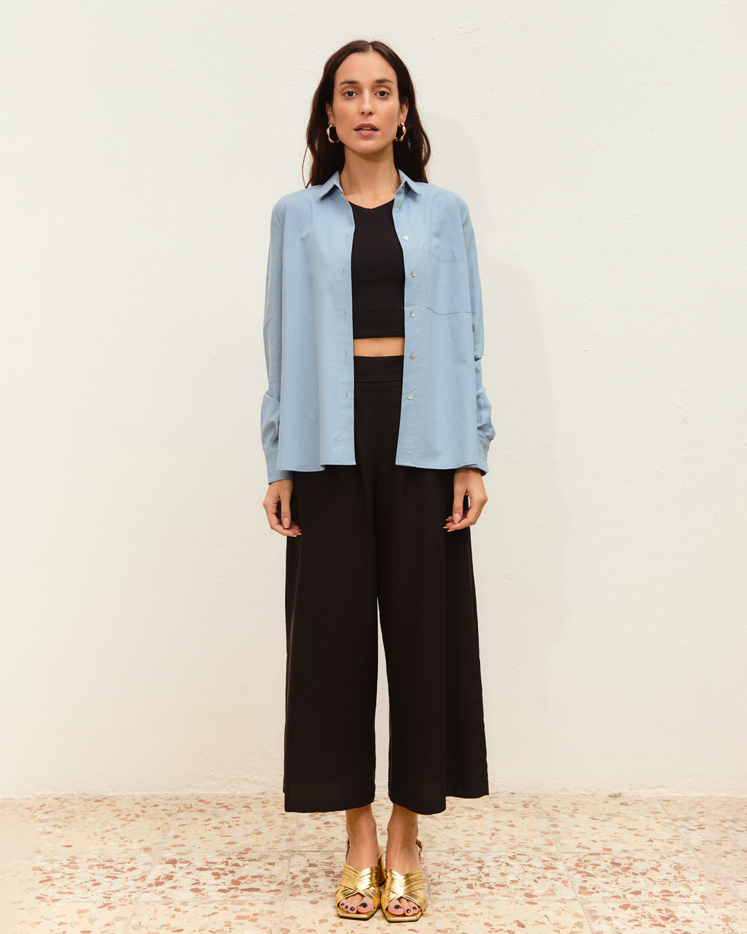 camisa nova large celeste ◎