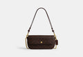 COACH® Women's Bolsa Brook con cadena y solapa en lona de firma en Castaño | Pvc