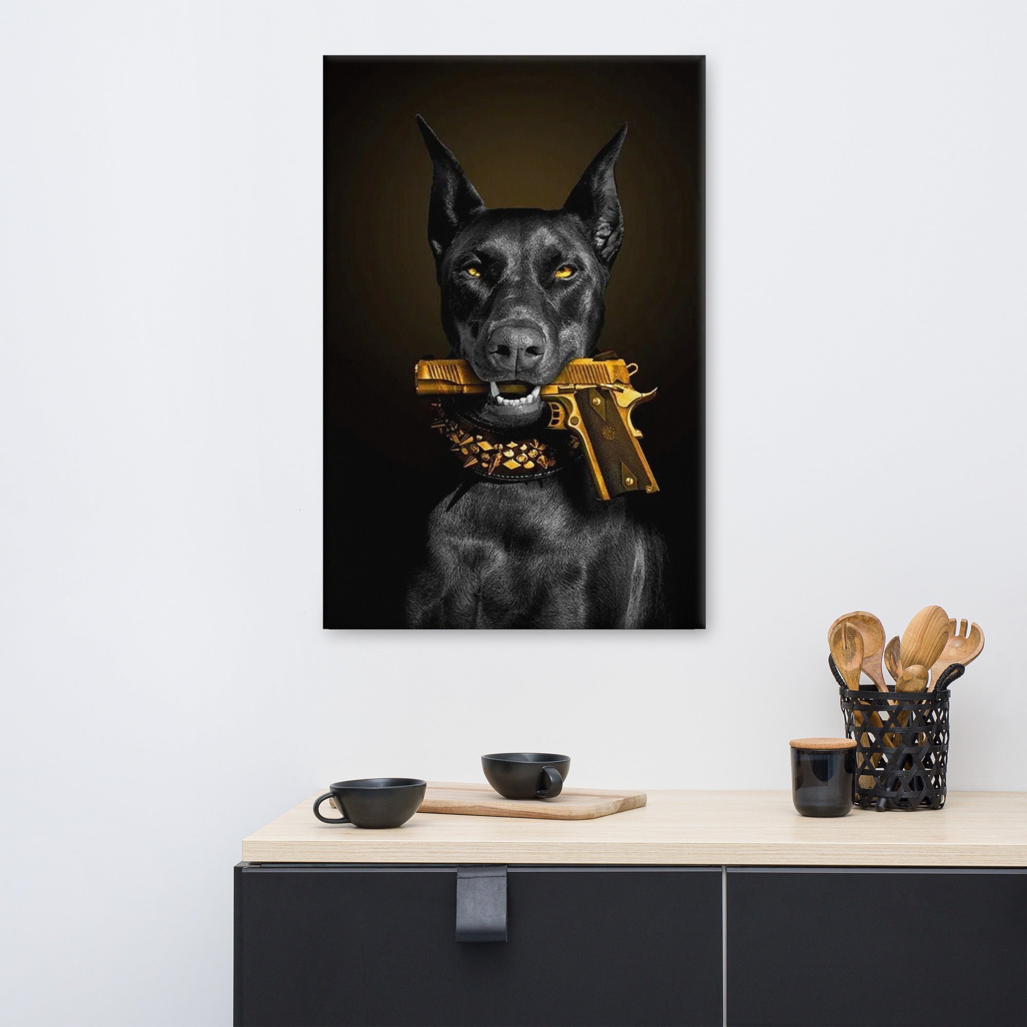 ArtZ® Don't Mess With Doberman Painting - 24 inch by 36 inch (60x90cm)