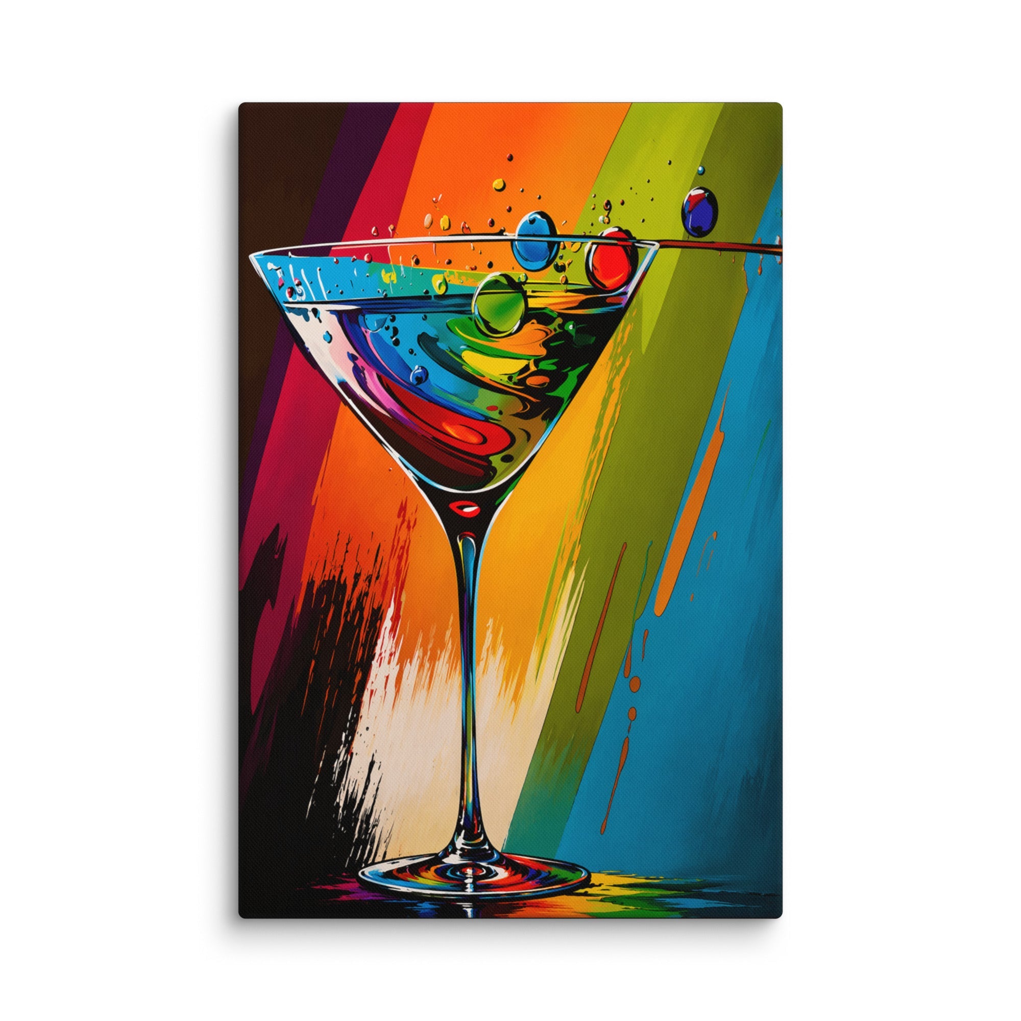 ArtZ® Chromatic Indulgence Martini Painting - 12 inch by 16 inch (30x40cm)