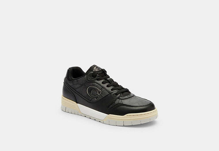COACH® Women's Zapatillas deportivas Soho con lona de firma en Negro, Talla 11 | Matières Mélangées