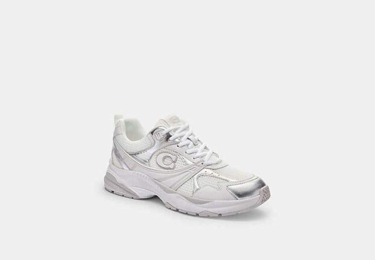 COACH® Men's Zapatillas deportivas de malla en Blanco, Talla 11 | Matières Mélangées