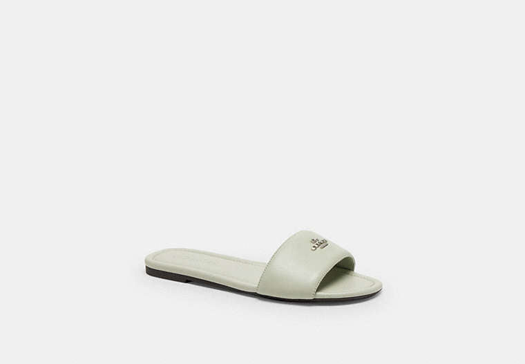 COACH® Women's Sandalias básicas en Verde, Talla 11 | Cuir