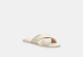 COACH® Women's Chanclas cruzadas con cierre en Blanco, Talla 11 | Cuir
