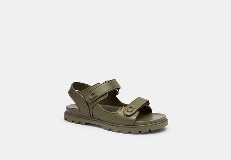 COACH® Men's Platform Sandal en Verde, Talla 11 | Cuir