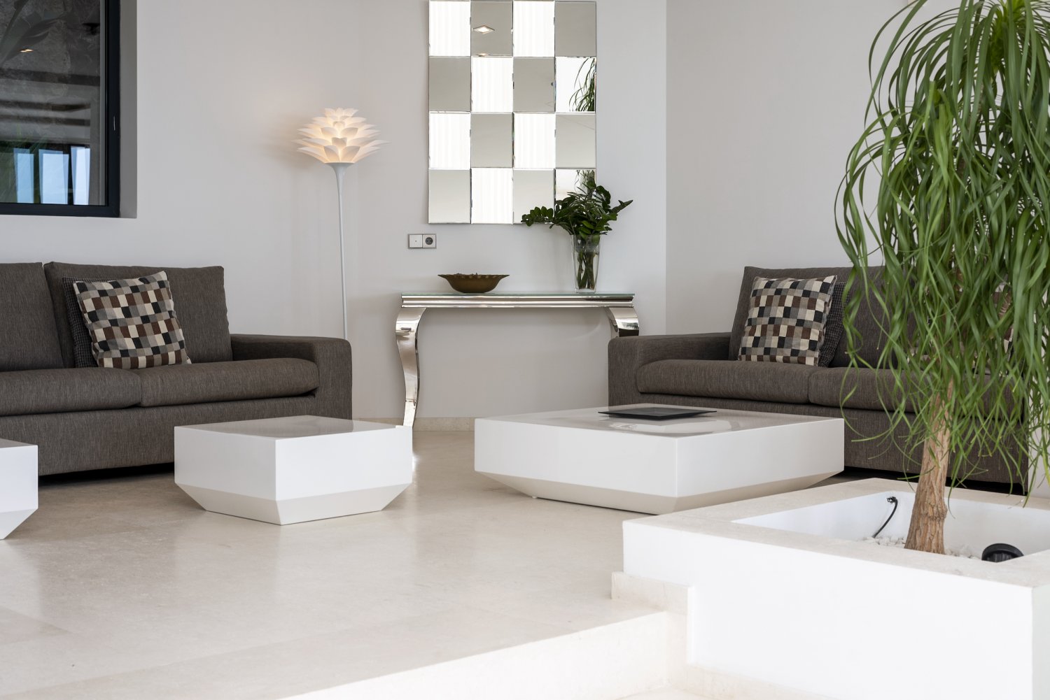 Hillside Contemporary Style Ibiza Villa with Panoramic Views of the Island near Cala Roja Cove and Talamanca Beach in Ibiza Town