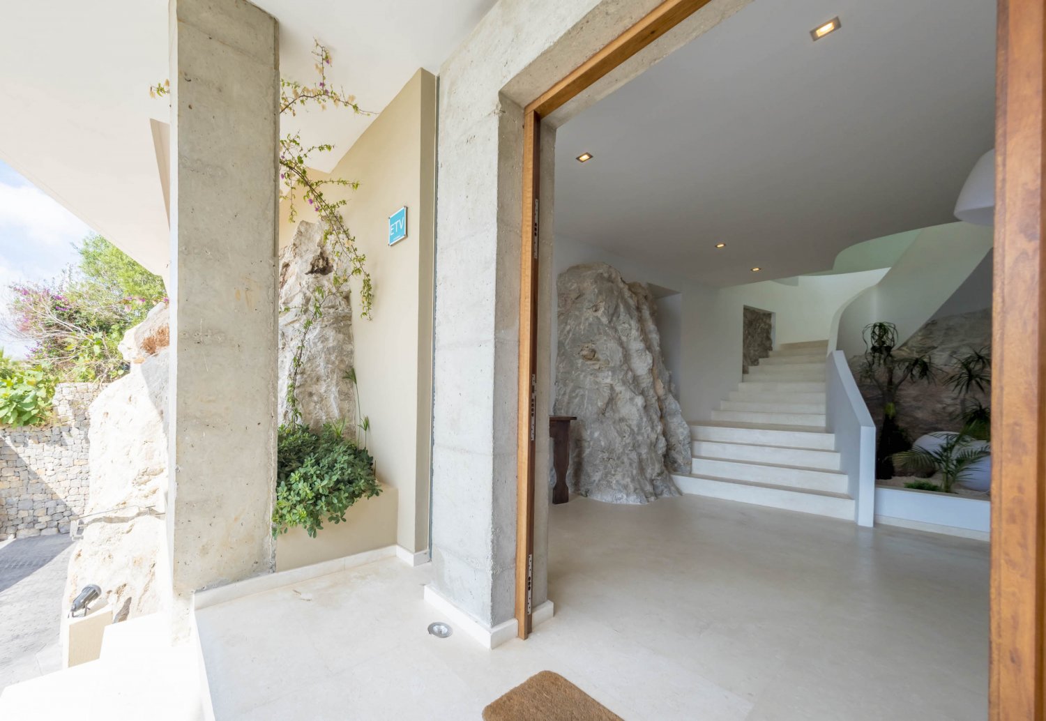 Hillside Contemporary Style Ibiza Villa with Panoramic Views of the Island near Cala Roja Cove and Talamanca Beach in Ibiza Town