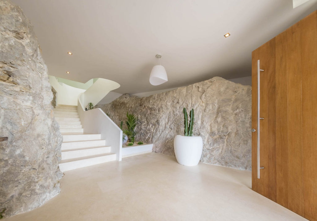 Hillside Contemporary Style Ibiza Villa with Panoramic Views of the Island near Cala Roja Cove and Talamanca Beach in Ibiza Town