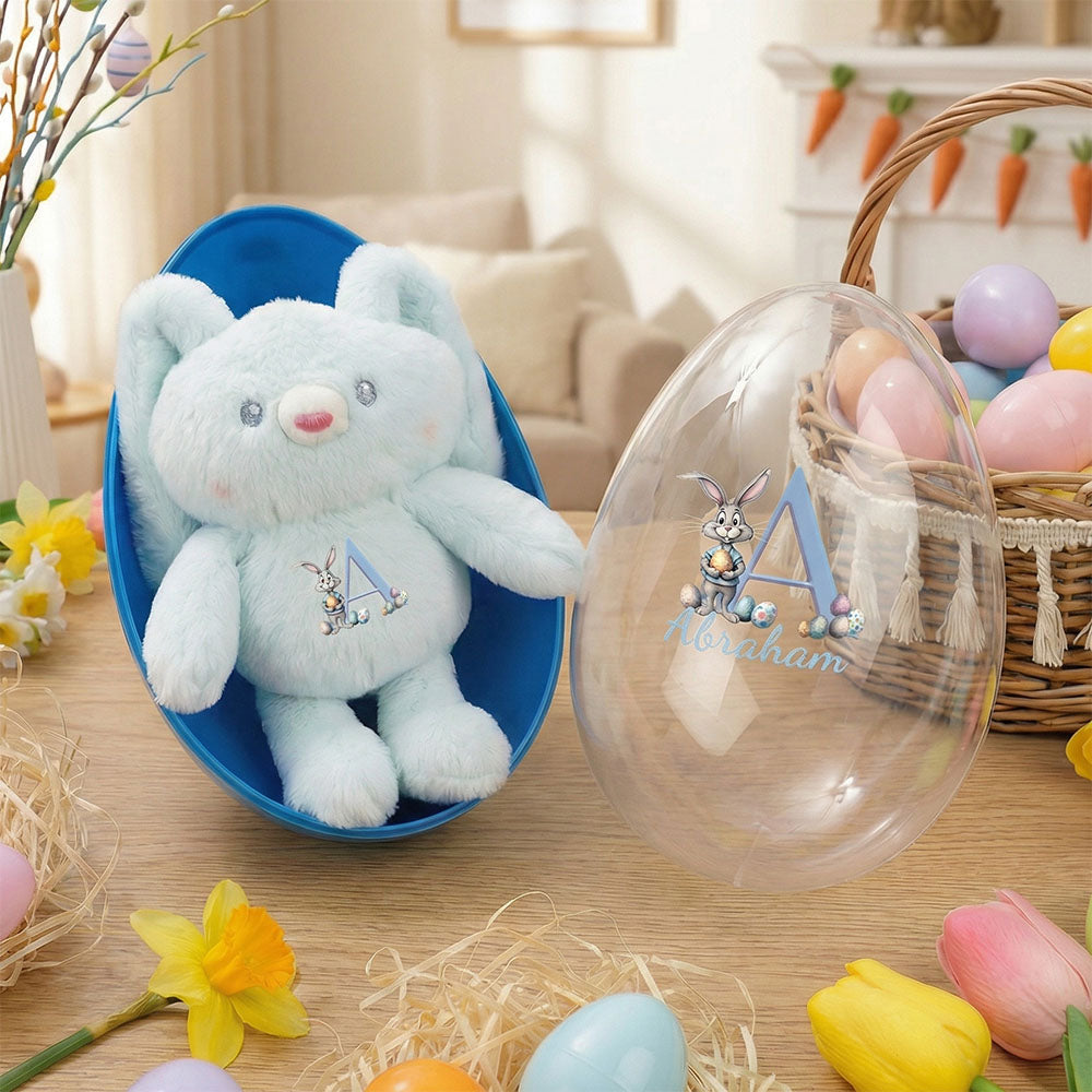 Huevo de Pascua Jumbo Rellenable Personalizado y Estirable Juego de Conejito de Peluche Fiesta de Cumpleaños de Pascua Regalo para Niños