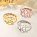 Anillo Personalizado con las Iniciales de la Pareja con Corazón y Texto Grabado Dainty Jewelry Engagement Anniversary Birthday Gift for Women Girlfriend