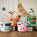 Cesta de caramelos de ganchillo con nombre Trick or Treat Halloween Party Gift for Boys Girls