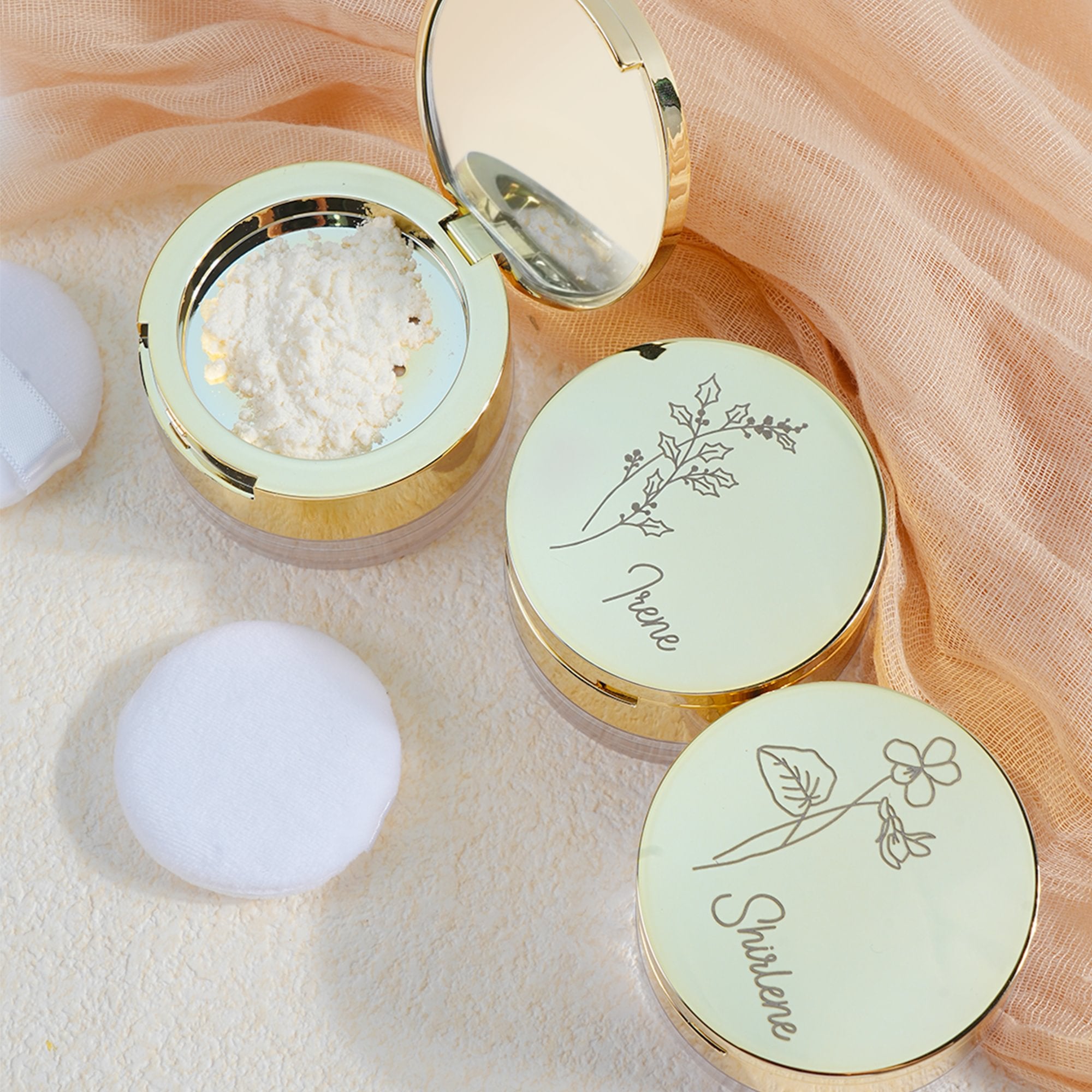 Caja de maquillaje personalizada con nombre y polvera Regalo de cumpleaños para mujer