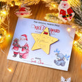 Adorno personalizado de Papá Noel con forma de estrella de alce Medalla acrílica con nombre y tarjeta Decoración del hogar Regalo de Navidad para niños