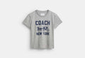 COACH® Women's Camiseta con carruaje de caballos en algodón orgánico en Gris, Talla Mediano