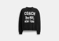COACH® Unisex Sudadera con caballo y carruaje en Negro, Talla M