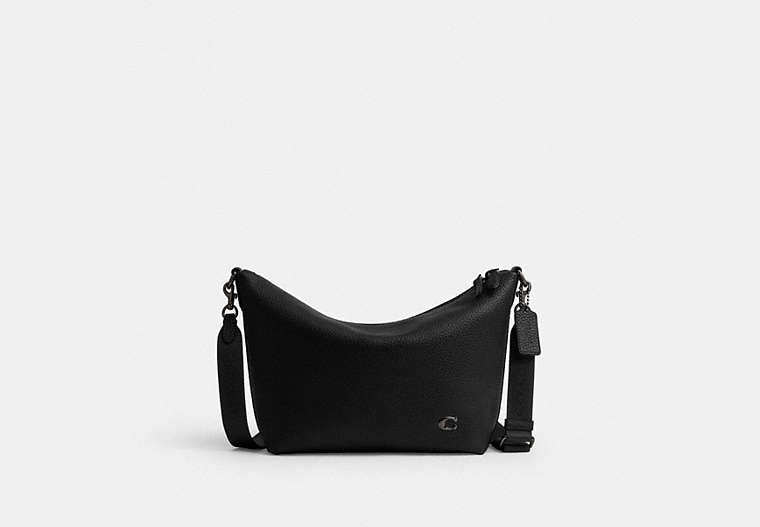COACH® Men's Bolso Messenger Con Cremallera Superior en Negro | Cuir