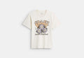 COACH® Women's Camiseta Clásica Play Daisy En Algodón Orgánico en Beige, Talla Mediano | Autre