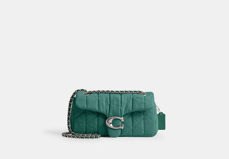 COACH® Women's Bolso De Hombro Tabby 26 Acolchado en Verde | Denim
